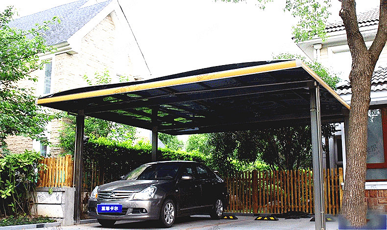 室外停車位搭個這樣的車位遮陽棚吧，愛車再也不用天天洗了