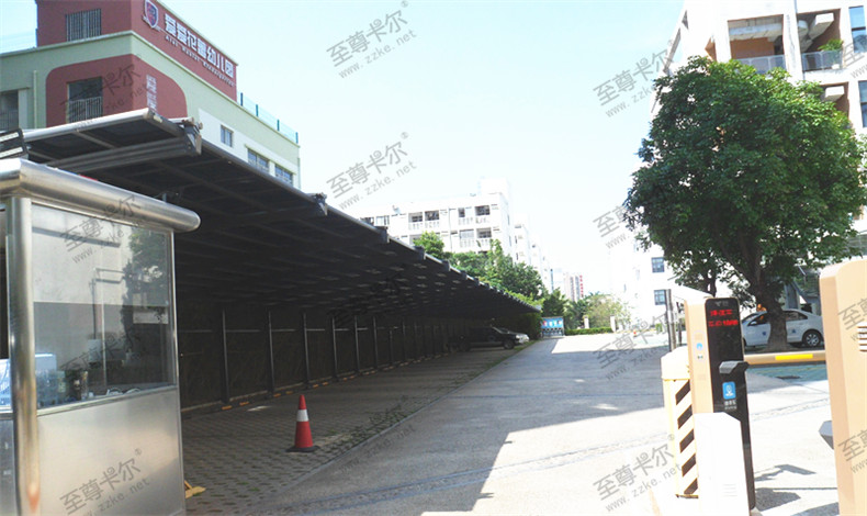 750多平方鋁合金車棚實(shí)景圖片案列|至尊卡爾工程車棚案列